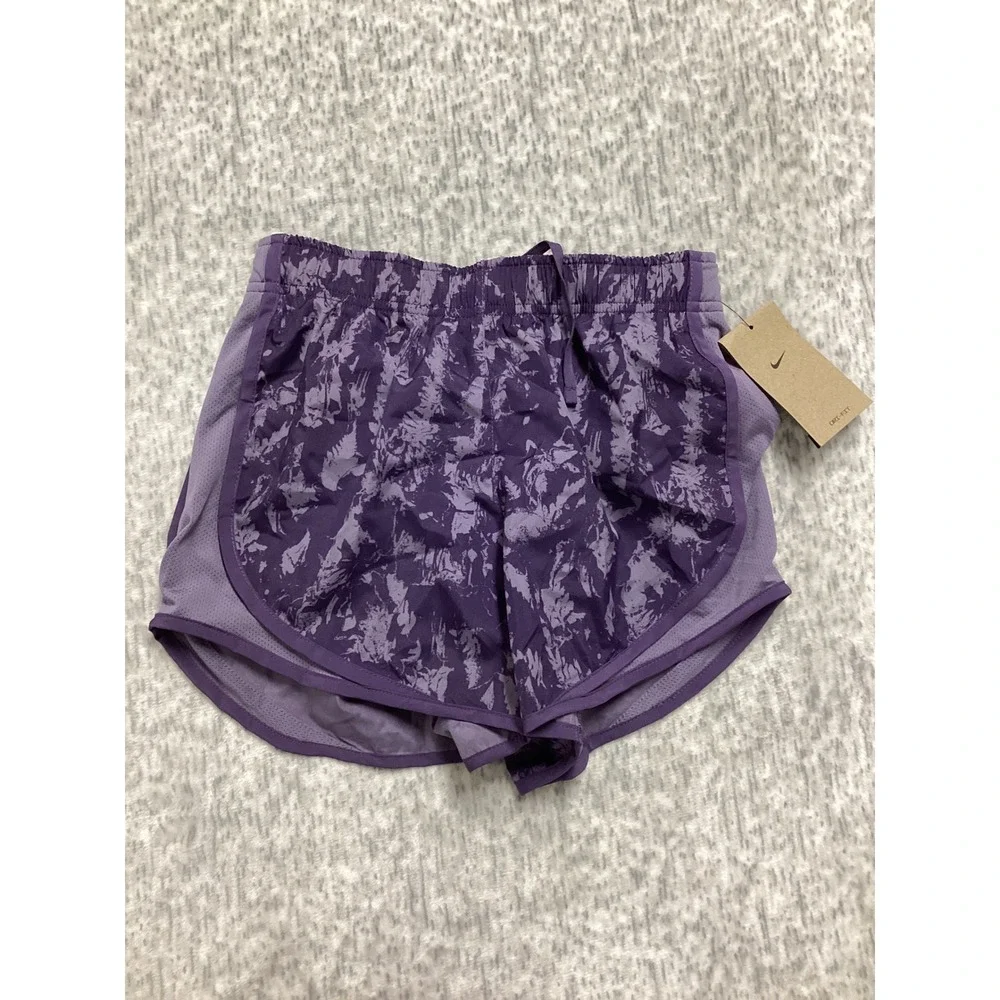 Nike Womens Dri-FIT Running‎ Shorts Purple Abstract Print FZ3482-509 XS NEW
